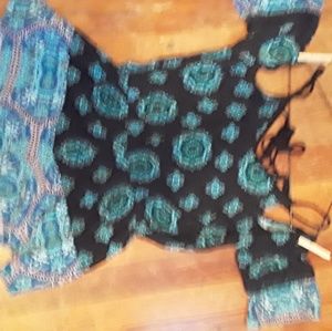 Mossimo black and blue printed romper